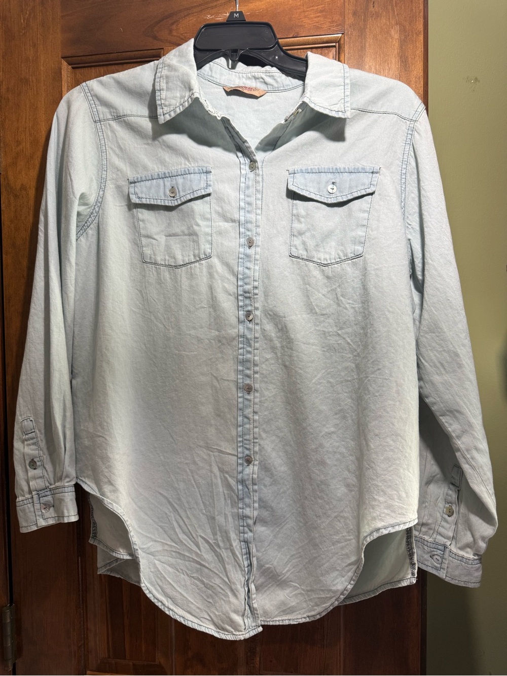 Light Blue Denim Button-Down Shirt - Rome